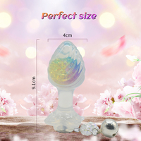 Tapón Anal de Cristal de Lujo Colorido Arcoíris Personalizado, Tapón Anal de Cristal Arcoíris, Juguete Sexual LGBT Pride, Estilo Joyería, Silicona Segura