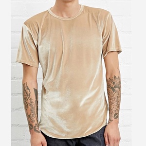 Best <b>Men's</b> Casual Breathable Velour V-neck T Shirts Quick Dry Eco-Friendly Plain Dyed for Winter OEM Service Available - Product Image 4