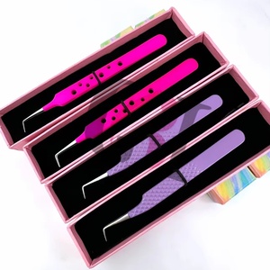 GETUP BROSONS IMPEX Professional Eyelash Extension Tweezers Stainless Steel <b>Silver</b> Tip 90 Degree Angle Diamond Grip Anti-Static - Product Image 3
