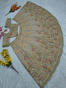 Haldi/ Mahendi / Reception Special Pure Silk Fabric Hand Crafted Silk Tailor Made Lehenga Choli Embellished / Kurti Collection - Product Image 6