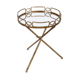 Dernier plateau de rangement rond en verre et aluminium avec une finition élégante parfaite pour les desserts d'événements de mariage Designer Cornes - Product Image 2