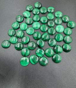 Haute qualité 20mm lisse rond vert Cabochon malachite naturelle pierre précieuse en vrac pour la fabrication de bijoux en gros gemmes - Product Image 4