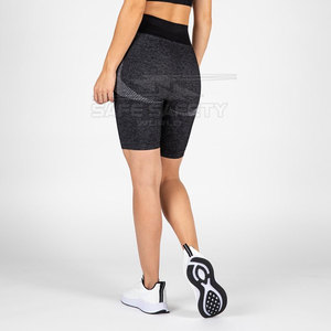 Pantalones cortos de entrenamiento de gimnasio de secado rápido con logotipo personalizado para mujer, pantalones cortos elásticos de cintura alta para correr, pantalones cortos de Yoga transpirables con patrón caliente - Product Image 3