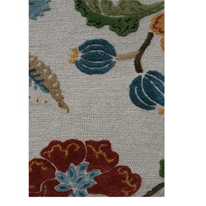 พรมขนสัตว์ผสมวิสโคสลายดอกไม้คลาสสิก Hacienda Ivory แบบทัฟท์ด้วยมือ รูปทรงสี่เหลี่ยมผืนผ้า หนา 10 มม. สำหรับห้องนั่งเล่น ห้องโถง ทางเดิน-Taq-104 - Product Image 4