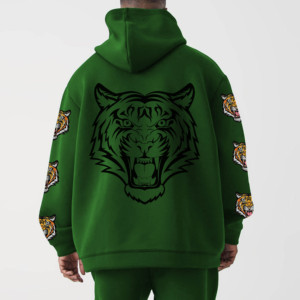 OEM Hombres Slim Fit Jogging Chándal Conjunto Bordado Jersey Sudadera con capucha Cordón frontal Color sólido Pantalones de chándal para niños completo - Product Image 2