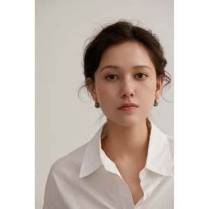 Orecchini pendenti alla moda color giada - Product Image 4