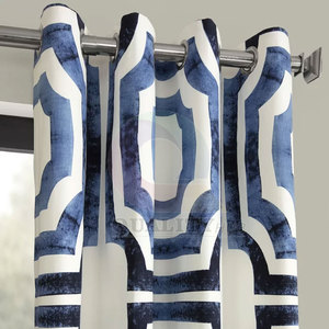 Cortinas de algodón con estampado de ojales Burkholder para dormitorio, cortinas de oscurecimiento para ventana grande, Panel único - Product Image 6