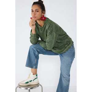 Sudadera Básica con Lavado Ácido y Cuello de Ciclista - Product Image 1