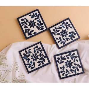 Posavasos Cuadrados de Hueso Natural Ecológicos Clásicos Hechos a Mano de Alta Gama, Elegantes Manteles Individuales de 10 mm de Grosor para Hostelería - Product Image 2