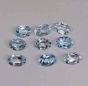 Topacio Azul Cielo Natural de Calidad AAA al por Mayor, Facetado Ovalado de 10x8 mm, Gema Suelta para Joyería - Product Image 4