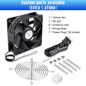 12038 120mm DC trục làm mát máy chủ Rack <span class=keywords><strong>Fan</strong></span> 48V/24V/12V 120mmx38mm khung nhựa tủ làm mát người hâm mộ - Product Image 4