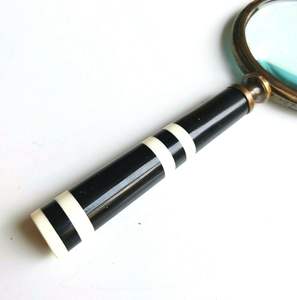 Support décoratif de bureau loupe en laiton doré brillant style vintage - Product Image 2