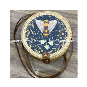 Bolso de mano hecho a mano de ratán natural para mujer, monederos, decoración bordada personalizada, cierre abierto, venta al por mayor, proveedor de King Craft Viet - Product Image 6