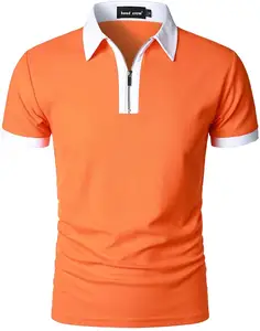 Moda yüksek kalite özel Polo tişörtler hiçbir düğmeler kısa kollu % 100% pamuk Golf erkekler Polo tişörtleri