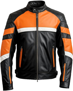 Chaqueta de Motociclista de Cuero Genuino de Alta Calidad, Chaqueta de Motociclista Urbana con Protectores CE, Ropa de Carreras - Product Image 5