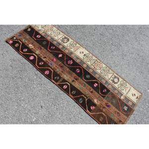 Alfombra de lana clásica marrón Beige de 1,9x5 pies, diseño de retales turcos para entrada, sala de estar, mesita de noche, nuevo corredor de látex rectangular - Product Image 4