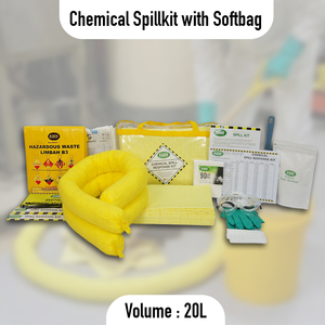 Chemical Spill Kit 20 Liter with Soft <b>Bag</b> Mobile Chemical Spill Cleanup Absorbent Kit for Factory Warehouse Vehicle and Lab - Product Image 2