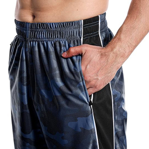 Nouveau short de basket-ball confortable en polyester 100% pour hommes, vêtements de sport décontractés à motif solide avec poche latérale - Product Image 5