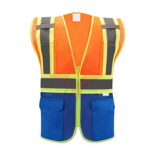 Chaleco de Trabajo Reflectante de Alta Visibilidad, Impermeable, con Múltiples Bolsillos, ANSI Clase 1, para Hombre, con Logotipo Personalizado (Poliéster/Algodón) - Product Image 1