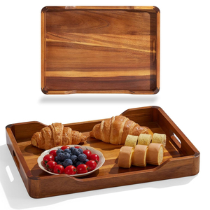 Plats en bois polyvalents plats de service gourmet plateau en bois massif plateaux de présentation de légumes et de fruits en bois dur - Product Image 1