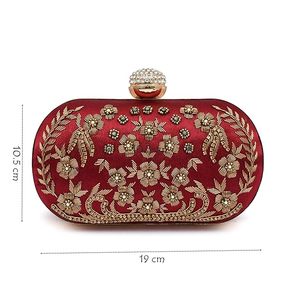 Bolso de Mano Bordado de Diseño SHAAD HANDICRAFTS, Estilo Floral, Hecho a Mano con Alta Calidad, Diseño Tradicional para Fiestas y Bodas - Product Image 1