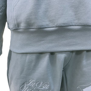 Ensemble sweat à capuche en coton personnalisé pour hommes sérigraphie ensemble de joggers streetwear sport survêtement jogging décontracté - Product Image 5