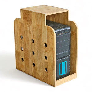 Soporte para PC de Madera de Caucho con Diseño Minimalista KCPU68018 - Product Image 1