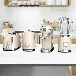 Coffee Machine Electric Home Appliance Sets Retro Toaster Stainless Steel Electric Coffee Machine And Toaster Set