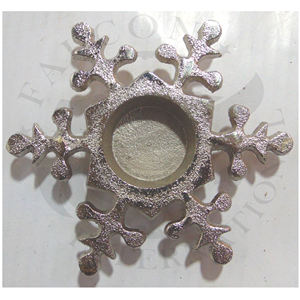 Modern Premium Home Decoration Hand Painted Aluminum Tealight <b>Candle</b> Holder in Snowflake Design Best Selling for Christmas - Product Image 5