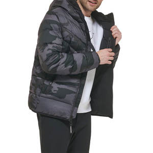 Chaquetas de invierno de alta calidad para hombre, nuevo diseño, soporte acolchado de burbujas, bolsillo de piel, cierre de cremallera, tela de lona de talla grande impresa - Product Image 5