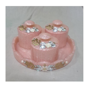 Factory Price Dry Fruit Jar Handcrafted Circular Resin Jar Set High Quality In India Best Selling - Product Image 5