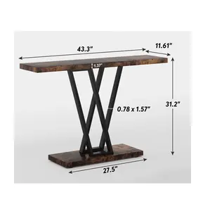 Meubles de maison au design simple Italie Design Tables console demi-lune Table console de couloir dorée de luxe pour salon