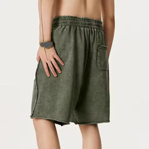 Gran oferta de alta calidad 100% algodón transpirable liso logotipo personalizado pantalones cortos de moda holgados sudor Vintage pantalones cortos para hombres con logotipo personalizado - Product Image 2