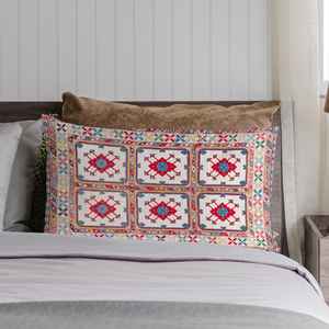 Bohemian Floral Printed Pillow - Turkish Vintage Design Woven <b>Cushion</b>,<b>Cover</b>+Insert - Product Image 1