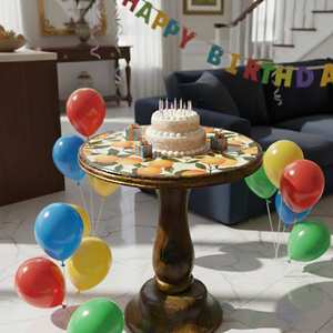 Nuevo Soporte para Tartas de Madera con Forma Personalizada, Soporte Redondo para Tartas con Base de Madera, Decoración para Fiestas - Product Image 3