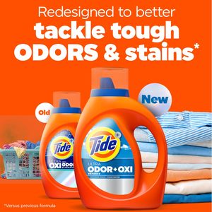 Détergent à lessive liquide Tide Ultra Odor Defense Plus Oxi, 92 fl oz, 65 lavages, combat avancé contre les odeurs et les taches - Product Image 1