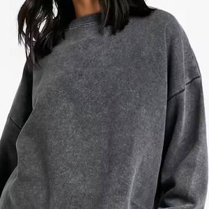 Conjunto de Sudadera Corta con Lavado Ácido y Pantalones Deportivos de Pierna Ancha para Mujer, Fabricante de Ropa Deportiva Informal y Cómoda para Mujer - Product Image 5