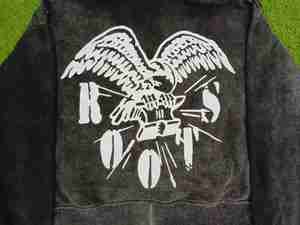 Applique de haute qualité en détresse broderie Patch Vintage soleil fané lourd 600gsm pierre lavé à l'acide fermeture éclair à capuche - Product Image 2