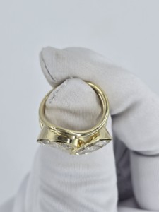 Anillo de diamante cultivado en laboratorio en oro amarillo de 14K y 18K |   Anillo de diamantes Marquise para mujer |   Elegante Joyería Moderna para Compromiso - Product Image 5