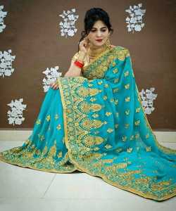 Kanchipuram Saree en soie tenue de soirée mariage indien dernier créateur Banarasi sari en coton et soie avec chemisier vêtements pour dames grossiste ApparelGarment - Product Image 6