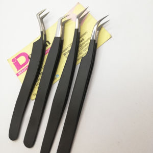 แหนบต่อขนตาปลอมสีดำแหนบต่อขนตาปลอมทำจากสเตนเลสพิมพ์โลโก้ได้ตามต้องการ - Product Image 1