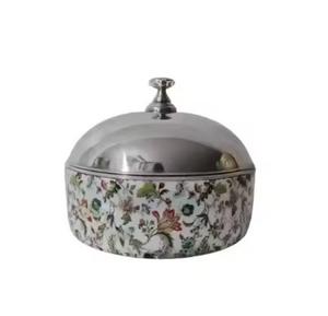 Nouvelle conception de casserole en bois de style culturel oriental avec couvercle en métal argenté pour servir les aliments et offrir un service attrayant lors de fêtes - Product Image 6