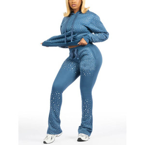 Ensemble de survêtement de sport pour femmes, jogging léger, confortable, respirant, tenue d'entraînement pour la salle de sport, la remise en forme, la course à pied - Product Image 4