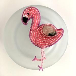 Mixed Colors <b>Rose</b> Quartz Glass Beaded Keychain Bow Embroidery Handmade Charm Accessory-Cute Design Valentine's Day Durable - Product Image 3