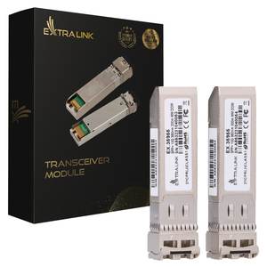 Module SFP+ Extralink 10G, lot de 2, 10 Gbit/s, LC/UPC, 850 nm, 300 m, multimode, DOM, dédié à HP/Aruba - Product Image 1