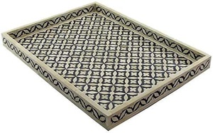 Bone Inlay <b>Tray</b> With Handle <b>Table</b> Top Coffee Tea Cold Drink Serving <b>Tray</b> Handmade Hotel Restaurant Serving <b>Tray</b> Home Kitchen - Product Image 2
