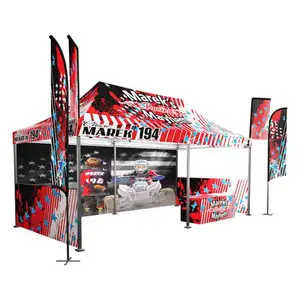 Custom Printing Easy Collapsible Pop Up Trade Show Tent Dual Top Commercial 10x20 Canopy Tent