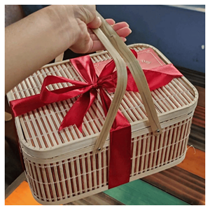 Bamboo Gift Basket <b>Box</b> rustic bamboo wicker style for artisan food <b>hamper</b> packing home decor storage from Vietnam - Product Image 1