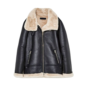 Chaqueta de cuero de gama alta para mujer con silueta de Moto clásica de piel de oveja genuina con cuello levantado y ajuste ajustado a medida - Product Image 1