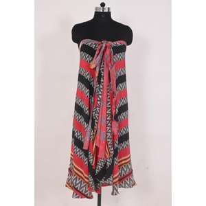 Jupe portefeuille indienne à motif imprimé floral réversible Vintage fait à la main Boho Summer Festival Look taille naturelle - Product Image 5